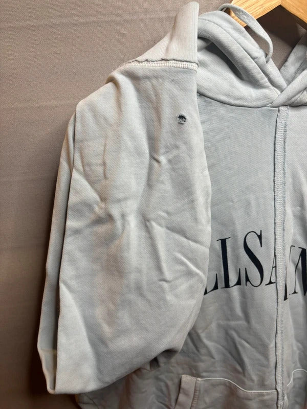 AllSaints Diverge OTH Hoodie Mens Optic White Pullover Sweatshirt Dyed In Wash - Medium