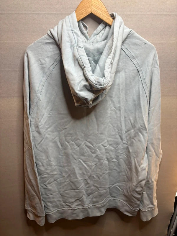 AllSaints Diverge OTH Hoodie Mens Optic White Pullover Sweatshirt Dyed In Wash - Medium