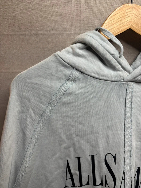 AllSaints Diverge OTH Hoodie Mens Optic White Pullover Sweatshirt Dyed In Wash - Medium